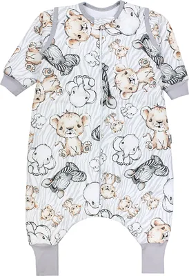 Produktbild von TupTam Baby Schlafsack mit Beinen und Ärmeln e Materialien, Winterschlafsack 2,5 TOG Unisex, Farbe: Safari, Größe: 92-98