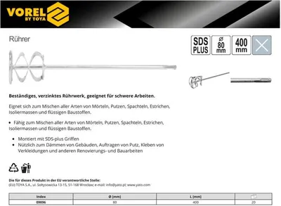Obrázek produktu pro Pozinkovaný míchač Vorel C-120