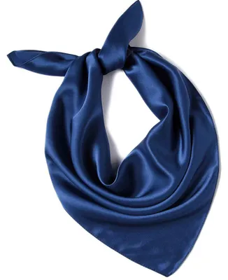 Productafbeelding van ANDANTINO dames, grote vierkante sjaals, effen, marineblauw, maat 36
