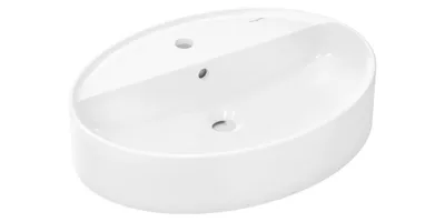 Obrázek produktu pro Xuniva D umyvadlo na desku s otvorem pro baterii a přepadem 600x450mm bílá bílá