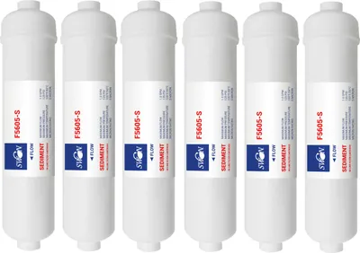 Image de Swan Inline Filtre à sédiments PP Filtre à eau 12 pouces pour osmose inverse, système de filtration, raccord 1/4" pouce (6,35 mm), 6 pièces