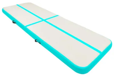 Produktbild von Aufblasbare Gymnastikmatte Air Track - Balance Beam - 300x100x15 cm PVC - Mit Pumpe - Armeegrün