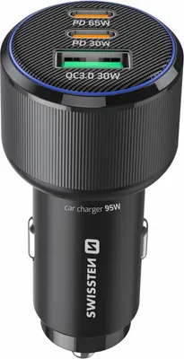 Immagine prodotto di Caricabatterie da auto compatto Swissten 2 X Usb-c Pd Usb-a Qc 95w
