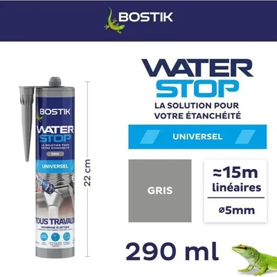 Obrázok produktu pre Těsnicí páska, BOSTIK Waterstop, 290 ml kartuše, šedá, ochrana proti vlhkosti, oprava trhlín