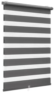 Image de Rideau plissé double sans perçage, fixation par pince, 100 x 150 cm, gris foncé