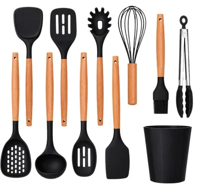 Produktbild von Verk 07510 Küchenhelfer-Set mit Ständer, 11-teilig, schwarz