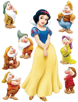 Image de Sticker mural Disney Blanche-Neige jaune, bleu et beige - 600195 - 65 x 85 cm