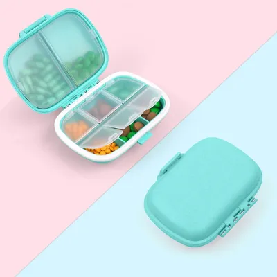 Produktbild von Tablettenbox 7 Tage 8 Fächer Medikamentenbox BPA-frei Blau