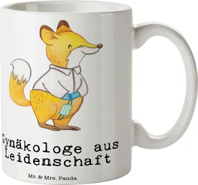 Produktbild von Mr. & Mrs. Panda Teebecher Gynäkologe Leidenschaft - Weiß - Geschenk, Tasse, Lustig, Spruch, Kaffeebecher, Beruf, Witzig, Trinkbecher, Henkeltasse, Teetasse, Kaffeetasse