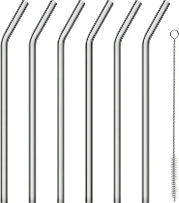 Produktbild von blomus GmbH SALA Glastrinkhalme gebogen smoke Set6