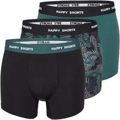 Produktbild von Happy Shorts Herren Retro Pants 3-Pack Jersey - Leaves - Größe M