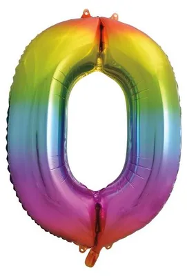 Produktbild von Folienballon Zahl 0 bunt regenbogen