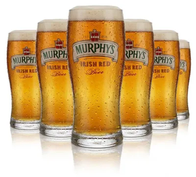 Produktbild von 6x Murphys Bier Glas 0,4l Biergläser Irish Pint Glas Bierglas Irish Red