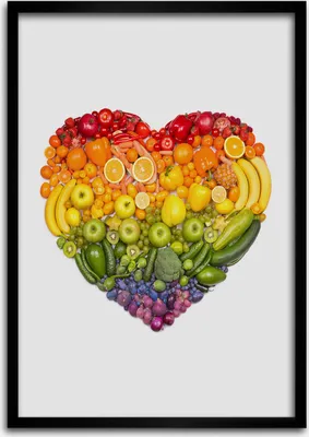 Produktbild von Bild - Bilderrahmen - 50 cm x 70 cm - MDF - Rahmen - Wandkunst Fruchtherz