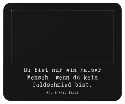 Produktbild von Mr. & Mrs. Panda Mousepad Goldschmied Herz - Schwarz - Geschenk, Spruch, Juwelier, laptop, Mauspad, Mouse Pad, mousematte, Schmied, pc