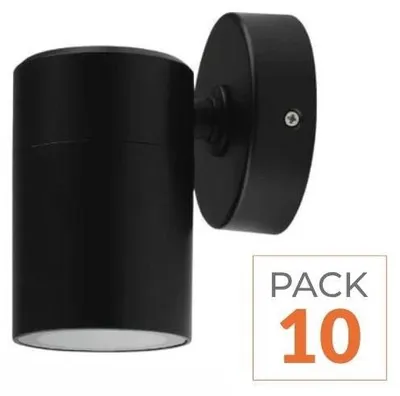 Produktbild von 10er-Pack – Schwarze LED-Wandleuchte IP65 GU10