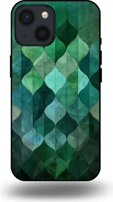 Produktbild von Smartphonica Handyhülle passend für iPhone 13 Mini mit grünem Blätterdruck - TPU Backcover Hülle grünes Blattdesign - Grün