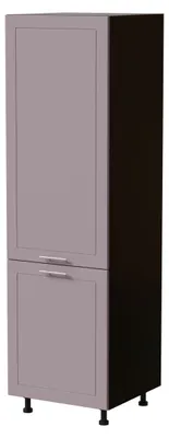 Produktbild von Kühlschrankumbauschrank BARI 60x207cm lackiert Farbe wählbar BA-D14/DL/60/207,RAL 4009 pastellviolett matt,schwarz
