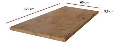 Produktbild von Arbeitsplatte 170 cm 38 mm Küchenzeile Küchenblock Eiche Lancelot Küche Vigo