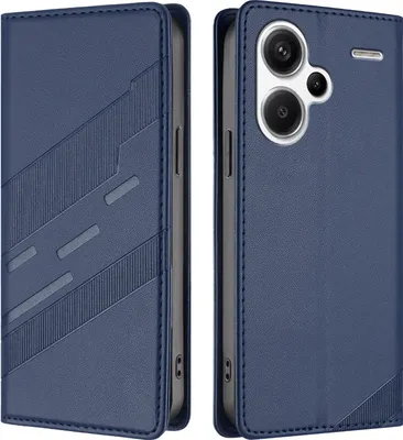 Produktbild von Hülle für Xiaomi Redmi Note 13 Pro+ 5G, Kunstleder Brieftaschen Handyhülle mit Kartenfach und Standfunktion Blau