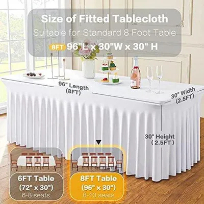 Produktbild von Famanu Tischdecken aus Elasthan für 20 cm rechteckige Tische - 4 Stück, dehnbar und knitterfrei