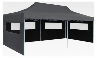 Produktbild von Partyzelt 3x6 m Pavillon mit Seitenteilen Faltzelt Gartenpavillon Gartenzelt Bierzelt Faltpavillon (Anthrazit)