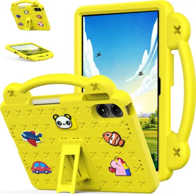 Produktbild von Schutzhülle für Xiaomi Redmi Pad 2 Pro 2025 12,1" Niedliche Hülle für Kinder, Stoßfest mit Griff und Ständer Gelb