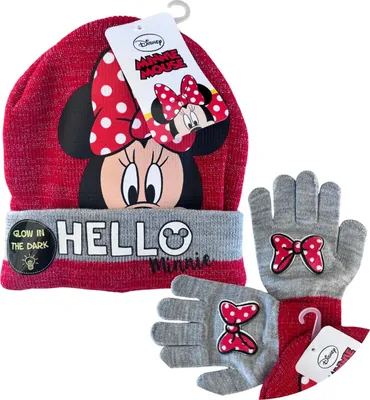 Produktbild von Set aus Disney Minnie Mouse Wintermütze und Handschuhen für Mädchen