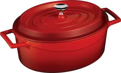 Produktbild von LAVA Ovaler Gusseisentopf 3,9l, 21 × 27 cm rot mit Deckel