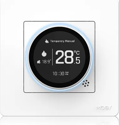 Produktbild von Moes Tuya Zigbee3.0 Smart Thermostat mit LED-Digitalanzeige für Elektrische Heizung, App-Fernbedienung, Weiß (Elektrische Heizung)