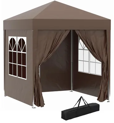 Image de Tente d'extérieur, 2x2m, avec 4 parois, marron