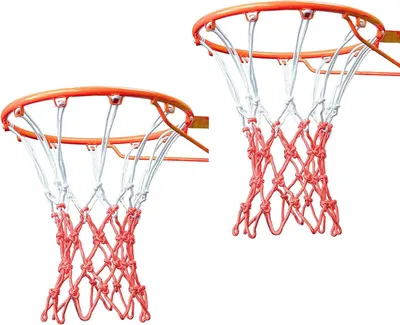 Productafbeelding van Basketbal Netten - Vervangende Netten - Sport Beoefenen - Heavy Duty Nylon - 12 Gaten - Wit Rood