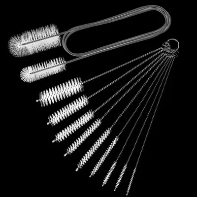 Produktbild von Rohrreinigungsbürste Flexible Abflussbürste Schlauchbürste - Set mit 10 Stück - 155 cm - Nylon und Edelstahl