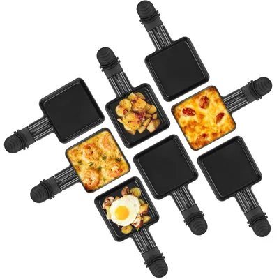 Raclette-Pfännchen 8er-Set, antihaftbeschichtet, 18x8x1,5 cm