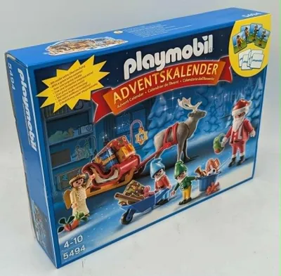 Produktbild von PLAYMOBIL 5494 Adventskalender "Weihnachtsmann beim Geschenke packen"