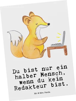 Produktbild von Mr. & Mrs. Panda Postkarte Redakteur Herz - Weiß - Geschenk, Referent, Lustig, Postkarten, Grußkarte, Ansichtskarten, Spruch, Witzig, Beruf, einzelkarte, bildkarte