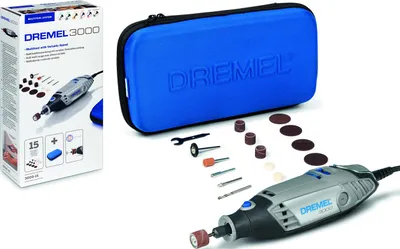 Imagen del producto de Dremel, mini herramienta de 130W con 15 accesorios + juego de corte para metal (3000Jc)