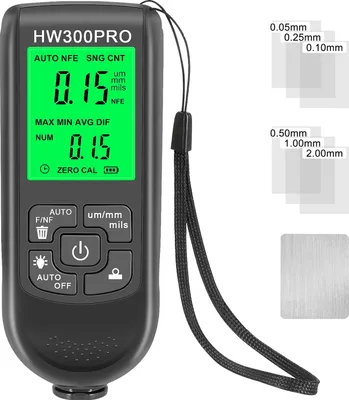 Obrázok produktu pre Digitálny merač hrúbky laku 0-2000μm - Vysoko presný LCD merač hrúbky laku na autá s 3 režimami merania a viacbodovou kalibráciou