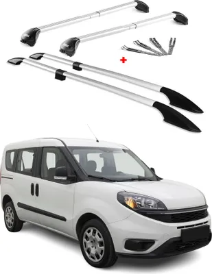 Image de KIT Barres de toit trans+long pour Fiat Doblo Maxi 2010-2021 Alu Gris