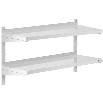Obrázek produktu pro Nástěnná dvojitá nastavitelná police pro gastronomii STAL 100 x 40 cm