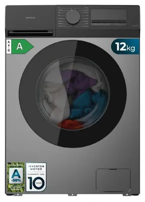 Produktbild von Cecotec Bolero DressCode 12450 Inverter Steel, Frontlader, 12 kg, B, 76 dB, 1400 RPM, A