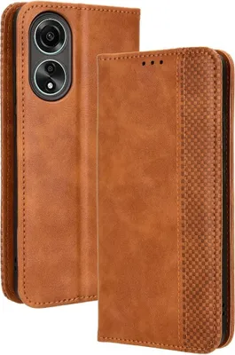 Produktbild von OPPO A58 Hülle - Coverup Vintage Style Klapphülle - Braun