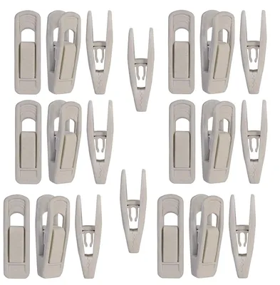 20er Set graue Samt-Kleiderbügel-Clips, rutschfest, stark