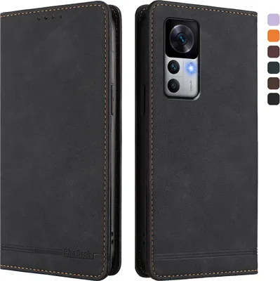 Immagine prodotto di Custodia per Xiaomi 12T / Xiaomi 12T Pro, retro custodia flip in Finto cuoio con supporto e slot per schede Nero