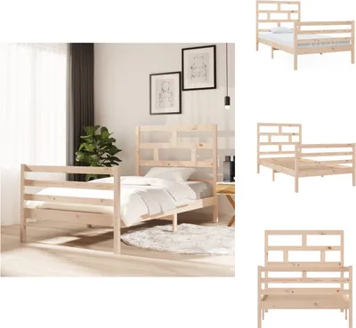 Zdjęcie produktu dla vidaXL Łóżko z litego drewna sosnowego 100x200 cm - Łóżka i ramy łóżek