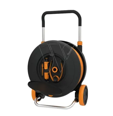 Zdjęcie produktu dla Fiskars Waterwheel M, Wózek z kołowrotkiem, Funkcjonalny, Czarny, Pomarańczowy, 2 szt., 398 mm, 250 mm