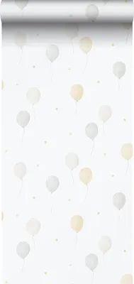 Produktbild von Sanders & Sanders Tapete Luftballon Beige, Grau und Weiß 53 cm x 10.05 m