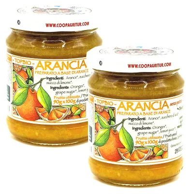 Produktbild von Agritur -  Orangenkompott ohne Zuckerzusatz - Fruchtaufstrich aus Orangen mit Traubenzucker und Zitronensaft - 2 x 210 g