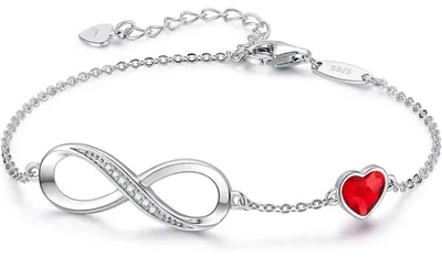Image de Bracelet Infinity pour femmes, en argent sterling 925, disponible en plaqué rose ou en acier inoxydable, orné de cristaux