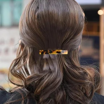 Produktbild von 4 Haarspangen für Damen, 7,5 cm, automatische französische Haarspangen mit Volumenclip aus Schildpatt für Mädchen und Frauen